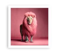 Deco Affiches Murales 60x60cm Affiche Decoration Murale Lion Avant-Garde De Petite Fille Cuisine Wall Art Design Moderne Poster sans Cadre Tableau Decoration Salon Chambre Decor P2XAC60x60-5714