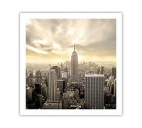 Deco Affiches Murales 60x60cm Affiche Decoration Murale Ville Gratte-ciel Manhattan New York Cuisine Wall Art Design Moderne Poster sans Cadre Tableau Decoration Salon Chambre Decor P2XAC60x60-2630