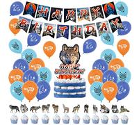 Deco Anniversaire Loup Anniversaire Décorations Loup Ballons Anniversaire Loup Décorations Gâteaux Wolf Bannière Anniversaire Wolf D'anniversaire Déco