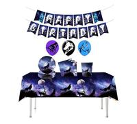 Déco Anniversaire Loup Decoration Ballons dse Baudruche Loup Ballons Anniversaire Wolf Bannière Enfant Vaisselle de Fêtes Loup Vaisselle Fêtes