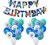 Deco Anniversaire Whale Shark Décoration Anniversaire Requin Océan Decoration Anniversaire Nemo et Dory Ballons Anniversaire Finding Nemo Ballon d'Anniversaire Ocean Shark Banderole Anniversaire