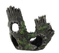 Deco aquarium bois flotté, RéSine pour DéCoration Fish Tank, décoration en résine de Bois flotté avec Trous et grottes d'aquarium, pour Ornements DéCor Accueil Jardin Plantes de Jardin (ST-004B)