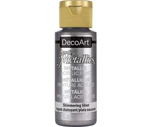 Deco Art Americana Peinture Acrylique métallisée Argenté Scintillant 59 ML