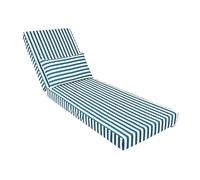 Déco Arts Coussin Bain de Soleil 190x60x10 cm avec Têtière - Matelas Transat Déhoussable Déperlant Anti-UV - Tissu Premium 270 g/m² Oeko-TEX - Coussin Chaise Longue Jardin - Rayure Verte
