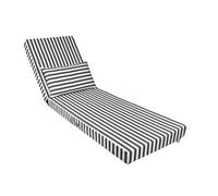 deco arts Coussin Bain de Soleil - 190x60x10 cm - Matelas pour transat avec Coussin - Déhoussable, déperlant, Anti-UV, très Confortable - 190x60x10 cm - Rayures Grises