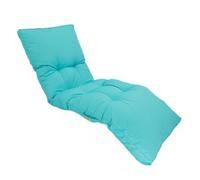 deco arts Coussin Bain de Soleil - Coussins Rectangulaires pour Chaise Longue - Coussin Capitonné avec Traitement Déperlant et Poignées de Transport - Certifié Oeko-TEX - 185x55 cm, Bleu Caraïbes