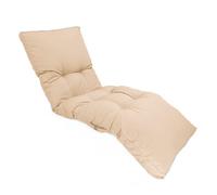 deco arts Coussin Bain de Soleil - Coussins Rectangulaires pour Chaise Longue - Coussin Capitonné avec Traitement Déperlant et Poignées de Transport - Certifié Oeko-TEX - 185x55 cm, Beige