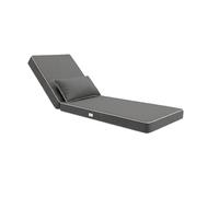 deco arts Coussin Bain de Soleil Premium - 190x60x10 cm - Matelas pour transat avec Coussin - Déhoussable, déperlant, Anti-UV, très Confortable - 190x60x10 cm - Gris Foncé