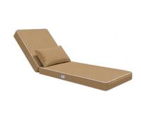 deco arts Coussin Bain de Soleil Premium - 190x60x10 cm - Matelas pour transat avec Coussin - Déhoussable, déperlant, Anti-UV, très Confortable - 190x60x10 cm - Moka