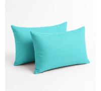 deco arts Coussin de décoration extérieur 60x35 cm, Lot de 2 - Déhoussable, déperlant, Anti-UV, pour Fauteuil ou canapé de Jardin - Bleu Caraïbes