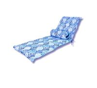 deco arts Coussin de Transat avec Traversin - 195x60x5 cm - Déperlant, Résistant aux UV et Confortable - Matelas pour Chaise Longue et Bain de Soleil - Motif Feuillage
