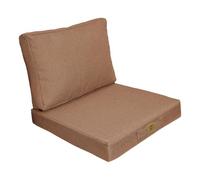 Déco Arts - Coussin Fauteuil Jardin & Galette Chaise 50x50 Terracotta - Lot 2 (Assise + Dossier) Déhoussable Effet Lin - Coussin Extérieur Salon Terrasse Palette Véranda Imperméable