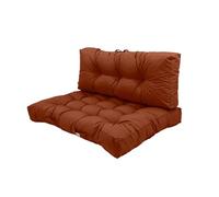 deco arts Coussin Palette - Lot de 2 Matelas Palettes pour extérieur ou intérieur - Coussins Capitonnés Moelleux - Déperlant et antiUV - Assise 120x80cm - Dossier 120x40cm - Terracotta - Déco
