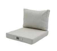 Déco Arts - Coussin Salon Jardin Premium 270g 50×50 Beige Turquoise - Lot 2 (Assise + Dossier) Déhoussable - Coussin Extérieur Fauteuil Canapé Imperméable Anti-UV