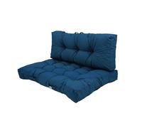 deco arts Coussins de Palette - Lot de 2 Matelas Palettes pour Salon de Jardin ou Banquette - Coussin Capitonné Moelleux Certifié Oeko-TEX - Traitement Déperlant - 120x80 cm, 9kg, Bleu Pétrole