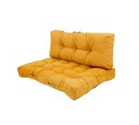 deco arts Coussins de Palette - Lot de 2 Matelas Palettes pour Salon de Jardin ou Banquette - Coussin Capitonné Moelleux Certifié Oeko-TEX - Traitement Déperlant - 120x80 cm, 9kg, Jaune Miel