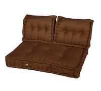 Déco Arts Coussins Matelas- Lot de 3 Coussins pour Salon ou Palettes- Coussin Capitonné avec Traitement Déperlant, UV et Poignée de Transport - Certifié Oeko-TEX - 120x80x20 cm, Rouille