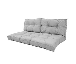 deco arts Coussins pour Salon de Jardin - Coussins extérieur - 100x50 cm - Coussin de Remplacement pour Fauteuil, Banc & Chaise d'extérieur - Imperméable, Confortable & capitonné - Gris Galet