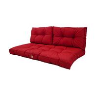 deco arts Coussins pour Salon de Jardin - Coussins extérieur - 120x60 cm - Coussin de Remplacement pour Fauteuil, Banc & Chaise d'extérieur - Imperméable, Confortable & capitonné - Rouge