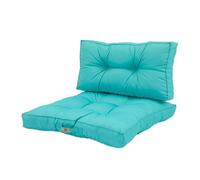 deco arts Coussins pour Salon de Jardin - Coussins extérieur - 60x60 cm - Coussin de Remplacement pour Fauteuil, Banc & Chaise d'extérieur - Imperméable, Confortable & capitonné - Bleu Caraïbes