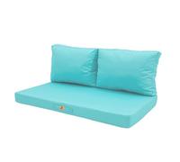 deco arts Coussins pour Salon de Jardin Déhoussable - Coussins extérieur - 120x60 cm - Coussin de Remplacement pour Fauteuil, Banc & Chaise d'extérieur - Imperméable & Confortable - Bleu caraïbes