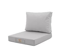 deco arts Coussins pour Salon de Jardin Déhoussable - Coussins extérieur - 50x60 cm - Coussin de Remplacement pour Fauteuil, Banc & Chaise d'extérieur - Imperméable & Confortable - Gris Galet