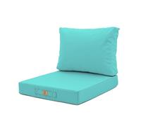 deco arts Coussins pour Salon de Jardin Déhoussable - Coussins extérieur - 60x60 cm - Coussin de Remplacement pour Fauteuil, Banc & Chaise d'extérieur - Imperméable & Confortable - Bleu caraïbes