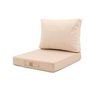deco arts Coussins pour Salon de Jardin Déhoussable - Coussins extérieur - 60x60 cm - Coussin de Remplacement pour Fauteuil, Banc & Chaise d'extérieur - Imperméable & Confortable - Beige