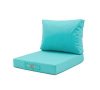 deco arts Coussins pour Salon de Jardin Déhoussable - Coussins extérieur - 60x70 cm - Coussin de Remplacement pour Fauteuil, Banc & Chaise d'extérieur - Imperméable & Confortable - Bleu caraïbes