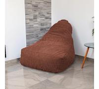 deco arts Pouf Fauteuil XXL d'intérieur en Tissu Sherpa - Ergonomique - Confortable - 120x70x90 cm - Terracotta