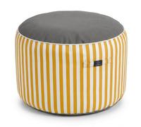 deco arts Pouf Rond Rayure Jaune - Premium 270g - Hauteur 40cm Diamètre 70cm