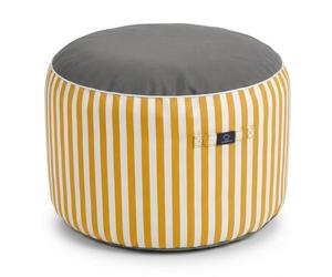 deco arts Pouf Rond Rayure Jaune - Premium 270g - Hauteur 40cm Diamètre 70cm