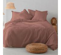 Deco_AX468373.Nest_Duo de Housse de couette en coton Banus Terre cuite - Lit de 150 cm (2 ALM) - Fermeture avec clips