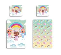 Déco Bébé - Parure de Lit Bébé Coton Réversible Cry Babies - Housse de Couette 100x135 Taie 40x60 cm