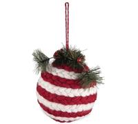 Déco Boule de Noel - PTIT CLOWN - re22874 - 21 cm - Corde blanche et rouge - Mixte