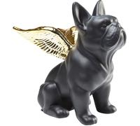 Déco bouledogue noir ailes dorées Kare Design