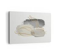 Deco Cadre Décoration Salon Abstraction Morceau Or Moderne Impression sur Toile 120x80cm Image Tableau Decoration Murale Chambre Horizontal Art Wall Grand Tableaux Decoratifs Muraux AA120x80-4149
