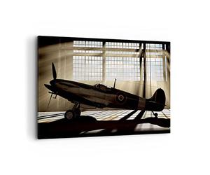 Deco Cadre Décoration Salon Airplain Hangar vol historique Moderne Impression sur Toile 120x80cm Image Tableau Decoration Murale Chambre Horizontal Art Wall Tableaux Decoratifs Muraux AA120x80-2969