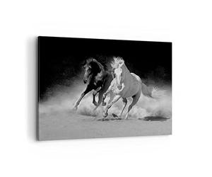 Deco Cadre Décoration Salon Andalouse Chevaux Galop Moderne Impression sur Toile 120x80cm Image Tableau Decoration Murale Chambre Horizontal Art Wall Grand Tableaux Decoratifs Muraux AA120x80-4240