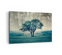Deco Cadre Décoration Salon arbre nature champ Moderne Impression sur Toile 120x80cm Image Tableau Decoration Murale Chambre Cuisine Horizontal Art Wall Grand Tableaux Decoratifs Muraux AA120x80-3627