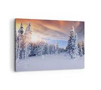 Deco Cadre Décoration Salon Aventure alpes hiver neige Moderne Impression sur Toile 120x80cm Image Tableau Decoration Murale Chambre Horizontal Art Wall Grand Tableaux Decoratifs Muraux AA120x80-2433
