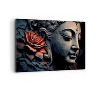 Deco Cadre Décoration Salon Bouddha Inde Méditation Moderne Impression sur Toile 120x80cm Image Tableau Decoration Murale Chambre Horizontal Art Wall Grand Tableaux Decoratifs Muraux AA120x80-5790