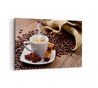 Deco Cadre Décoration Salon Café noir déjeuner chocolat Moderne Impression sur Toile 120x80cm Image Tableau Decoration Murale Chambre Horizontal Art Wall Tableaux Decoratifs Muraux AA120x80-2152