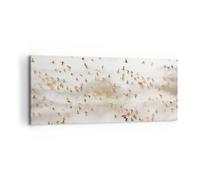 Deco Cadre Décoration Salon Des Oiseaux Or Minimalisme Moderne Impression sur Toile 120x50cm Image Tableau Decoration Murale Chambre Panoramique Art Wall Tableaux Decoratifs Muraux AB120x50-5679