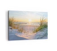 Deco Cadre Décoration Salon dune plage mer Moderne Impression sur Toile 120x80cm Image Tableau Decoration Murale Chambre Cuisine Horizontal Art Wall Grand Tableaux Decoratifs Muraux AA120x80-3989
