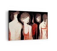 Deco Cadre Décoration Salon Femmes Morceau Tristesse Moderne Impression sur Toile 120x80cm Image Tableau Decoration Murale Chambre Horizontal Art Wall Grand Tableaux Decoratifs Muraux AA120x80-5590