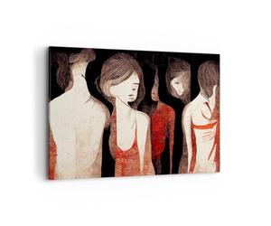 Deco Cadre Décoration Salon Femmes Morceau Tristesse Moderne Impression sur Toile 120x80cm Image Tableau Decoration Murale Chambre Horizontal Art Wall Grand Tableaux Decoratifs Muraux AA120x80-5590