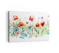 Deco Cadre Décoration Salon Fleurs Prairie feuille nature Moderne Impression sur Toile 120x80cm Image Tableau Decoration Murale Chambre Horizontal Art Wall Tableaux Decoratifs Muraux AA120x80-3076