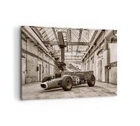 Deco Cadre Décoration Salon Formule 1 Course Rétro Moderne Impression sur Toile 120x80cm Image Tableau Decoration Murale Chambre Horizontal Art Wall Grand Tableaux Decoratifs Muraux AA120x80-4918