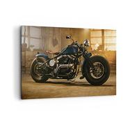 Deco Cadre Décoration Salon Harley-Davidson Moto Moteur Moderne Impression sur Toile 120x80cm Image Tableau Decoration Murale Chambre Horizontal Art Wall Tableaux Decoratifs Muraux AA120x80-4233